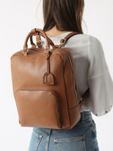 A4 Size Tradition Backpack Leather Etrier Brown tradition ETRA037B-vue-porte